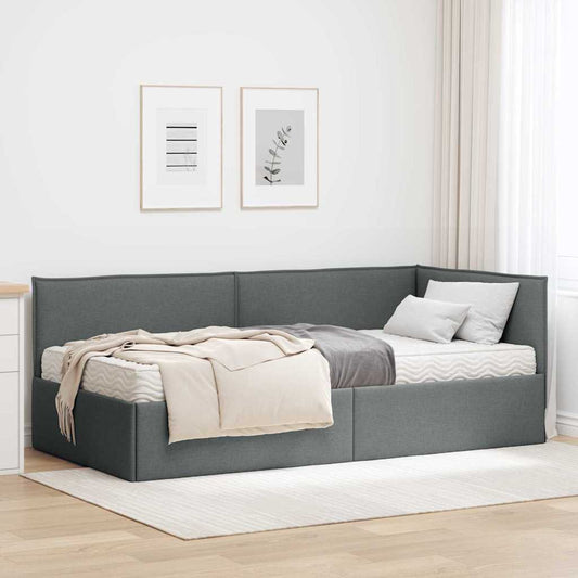 Struttura Letto Angolare con Materasso 2 pcs Grigio Velluto