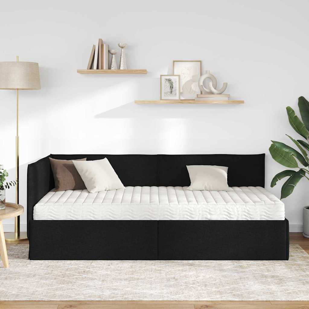 Struttura Letto Angolare con Materasso 2 pcs Verde Velluto