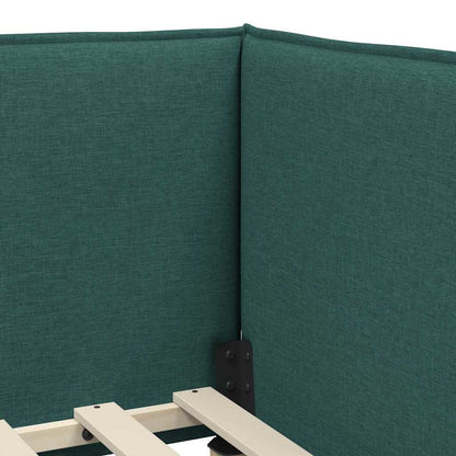 Struttura Letto Angolare con Materasso 2 pz Verde Scuro