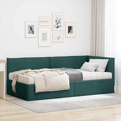 Struttura Letto Angolare con Materasso 2 pcs Verde Velluto