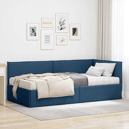 Struttura Letto Angolare con Materasso 2 pcs Blu Velluto