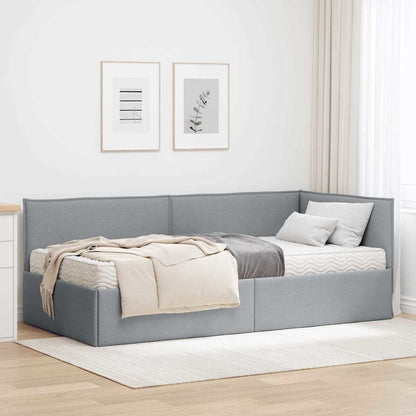 Struttura Letto Angolare con Materasso 2 pcs Grigio chiaro