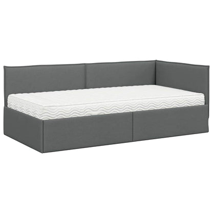 Struttura Letto Angolare con Materasso 2 pcs Grigio Velluto