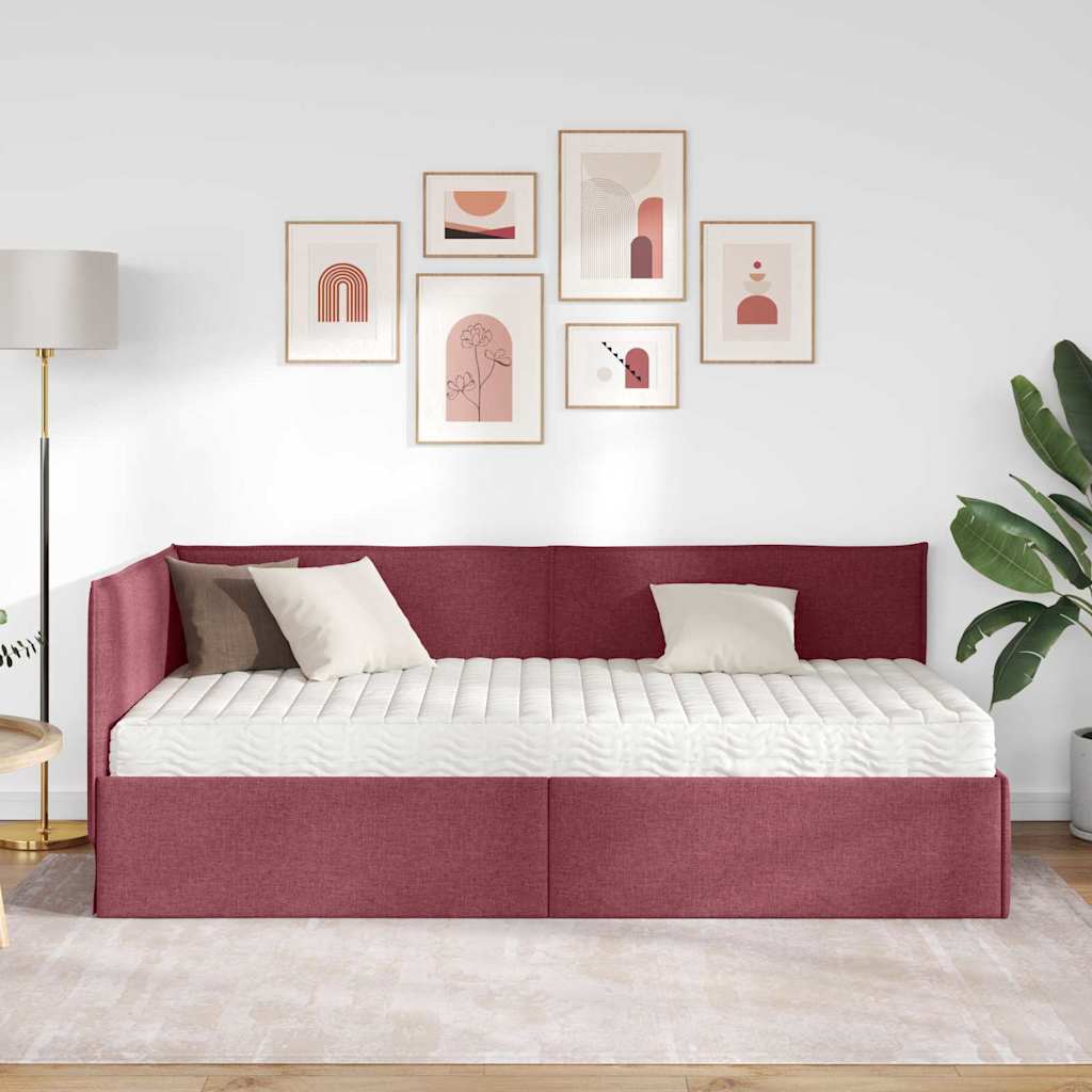 Struttura Letto Angolare con Materasso 2 pcs Grigio Velluto