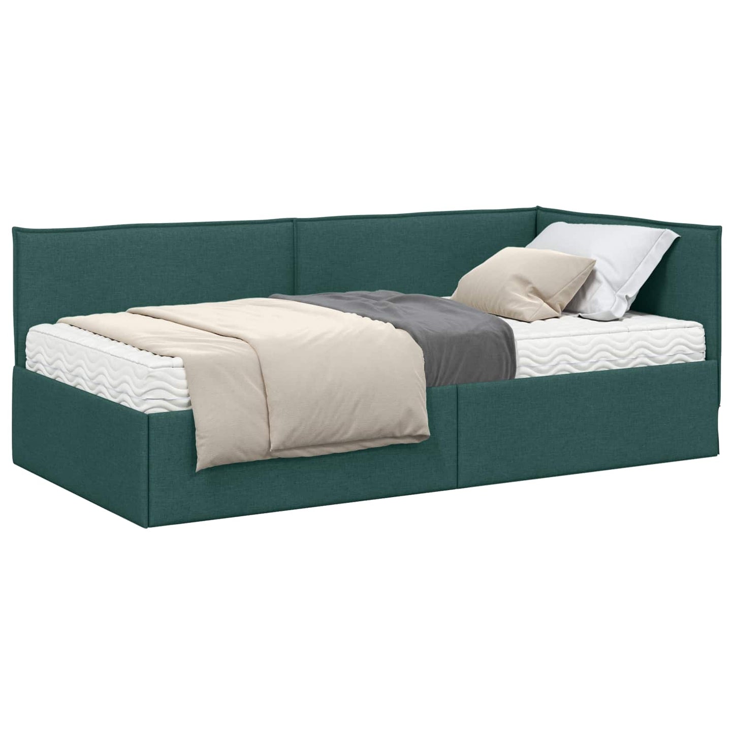 Struttura Letto Angolare con Materasso 2 pcs Verde Velluto