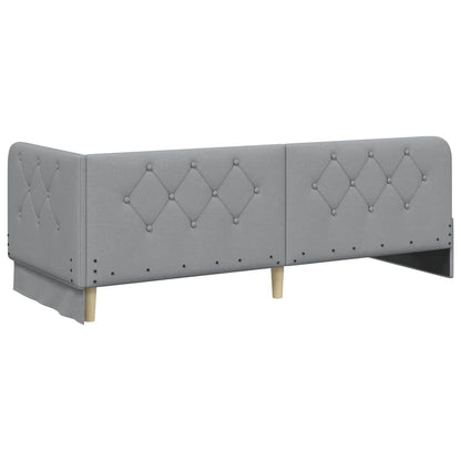 Cornice del letto ad angolo Grigio chiaro 80 x 200 cm Tessuto | homemem39