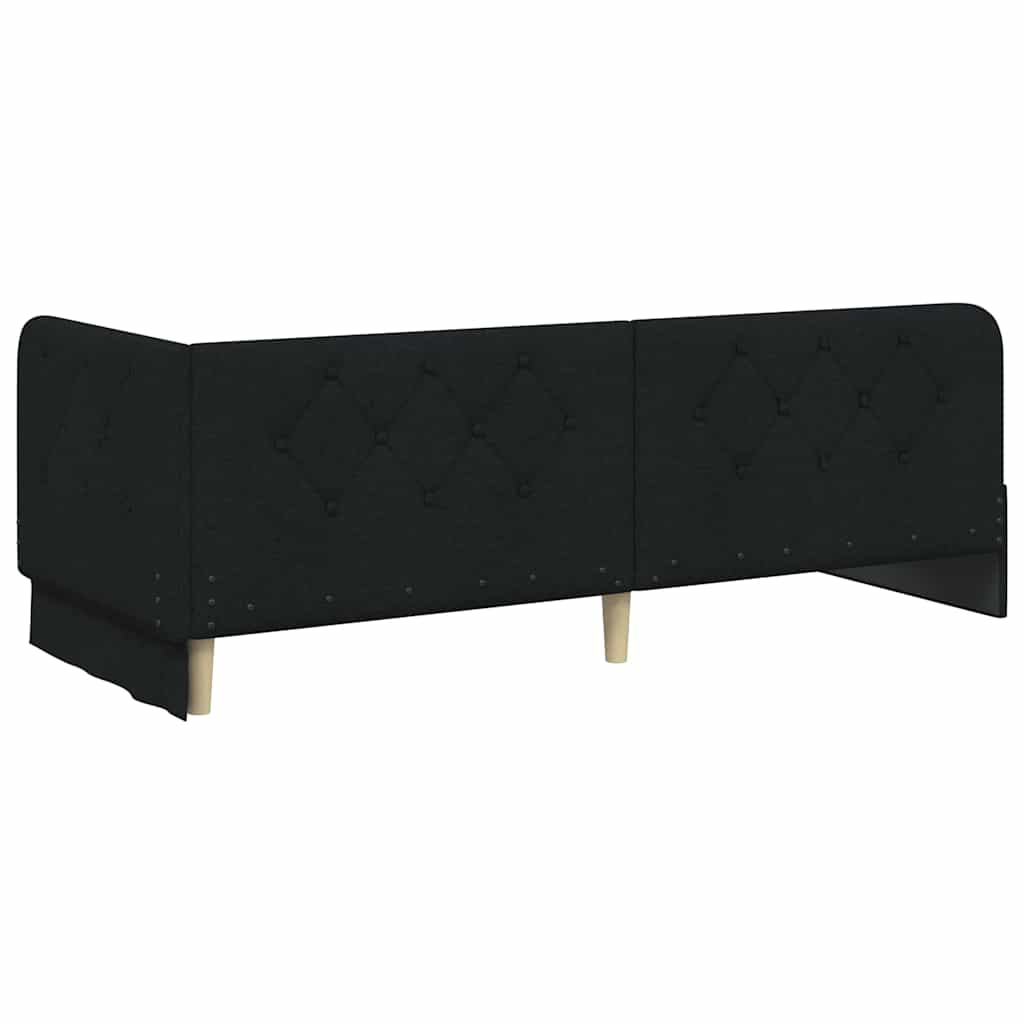 Cornice del letto ad angolo Nero 80 x 200 cm Tessuto | homemem39