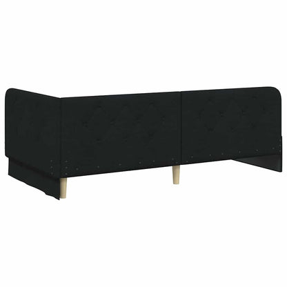 Cornice del letto ad angolo Nero 100 x 200 cm Tessuto | homemem39