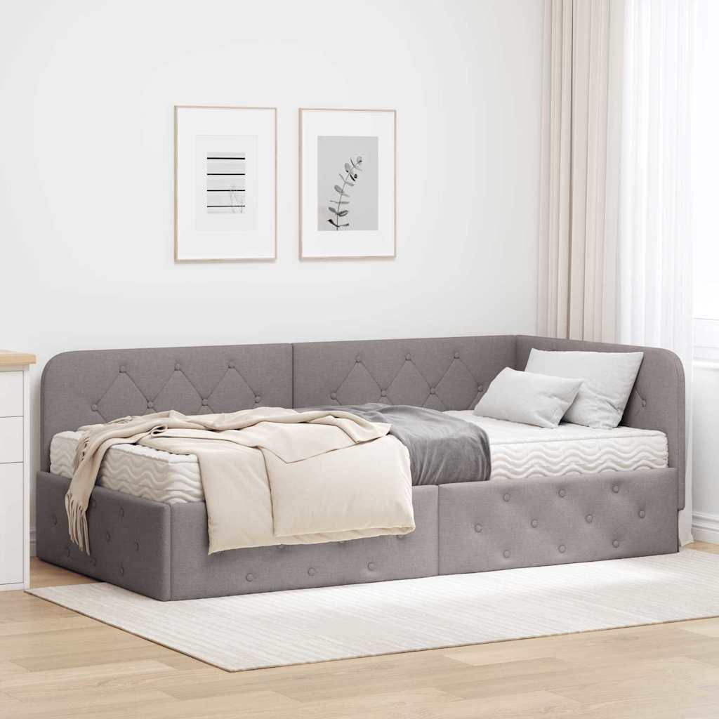 Cornice del letto ad angolo Talpa 100 x 200 cm Tessuto | homemem39