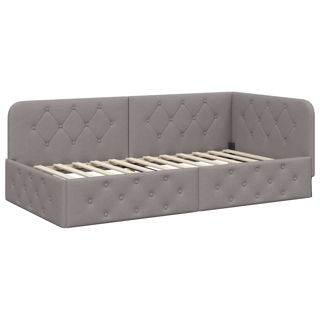 Cornice del letto ad angolo Talpa 100 x 200 cm Tessuto | homemem39