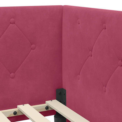 Cornice del letto ad angolo Rosso Vino 80 x 200 cm Velluto | homemem39