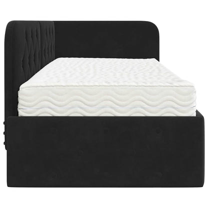 Cornice del letto ad angolo Nero 80 x 200 cm Velluto | homemem39