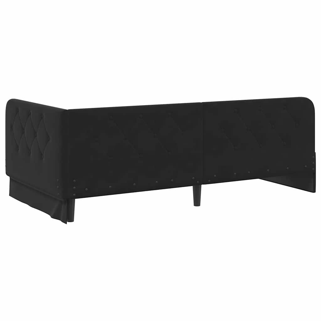 Cornice del letto ad angolo Nero 90 x 190 cm Velluto | homemem39