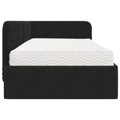 Cornice del letto ad angolo Nero 90 x 200 cm Velluto | homemem39