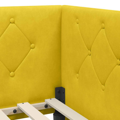 Cornice del letto ad angolo Giallo 90 x 200 cm Velluto | homemem39