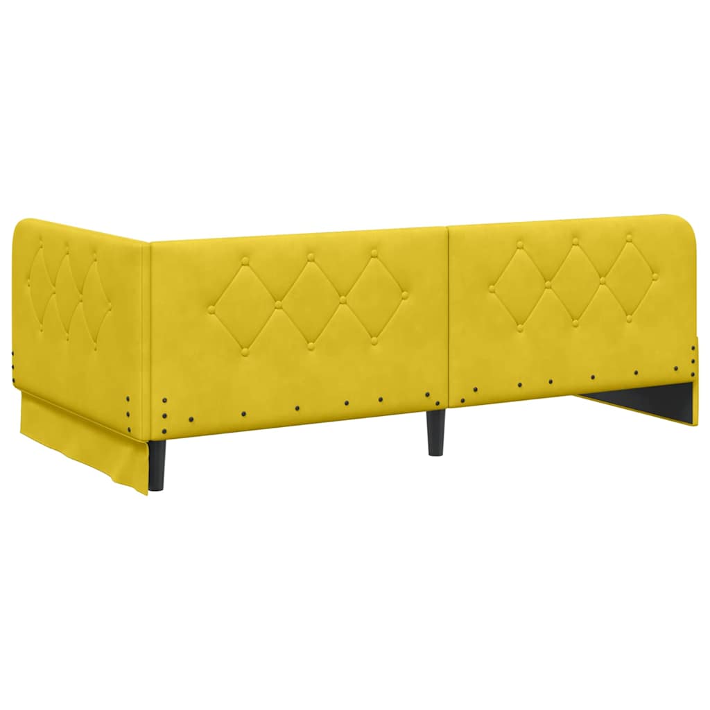 Cornice del letto ad angolo Giallo 90 x 200 cm Velluto | homemem39