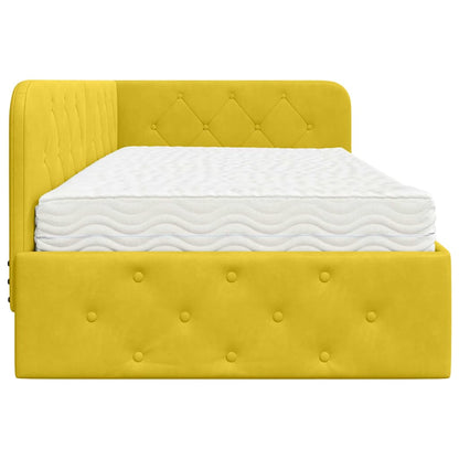 Cornice del letto ad angolo Giallo 100 x 200 cm Velluto | homemem39