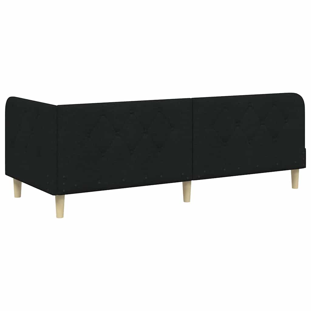 Cornice del letto ad angolo Nero 80 x 200 cm Tessuto | homemem39