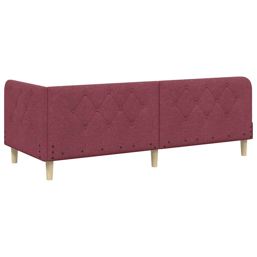 Cornice del letto ad angolo Rosso Vino 80 x 200 cm Tessuto | homemem39