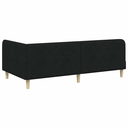 Cornice del letto ad angolo Nero 90 x 190 cm Tessuto | homemem39