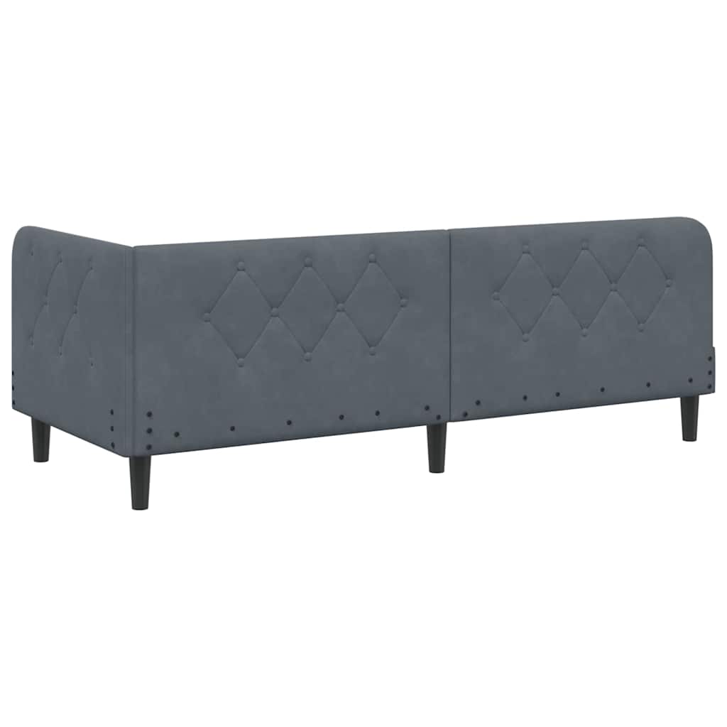 Cornice del letto ad angolo Grigio scuro 80 x 200 cm Velluto | homemem39
