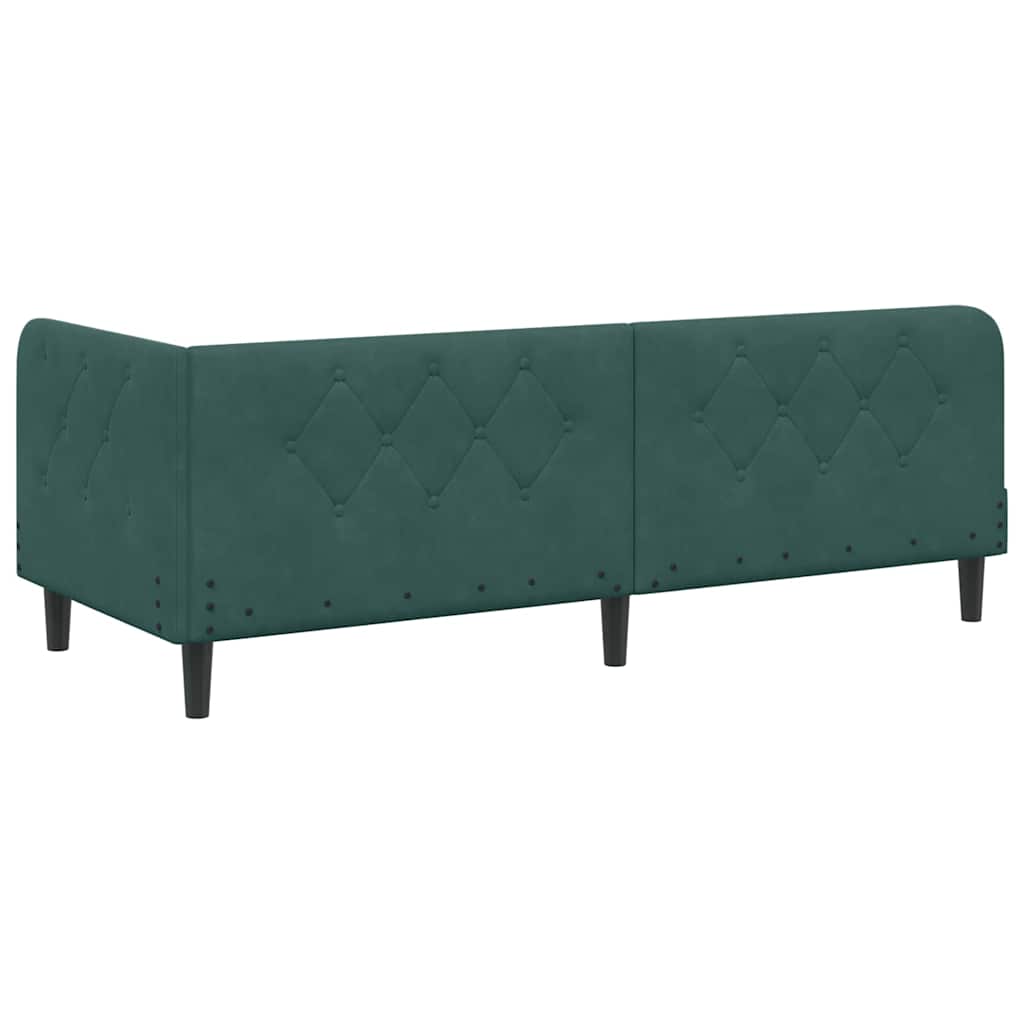 Cornice del letto ad angolo Verde Scuro 80 x 200 cm Velluto | homemem39