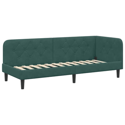 Cornice del letto ad angolo Verde Scuro 80 x 200 cm Velluto | homemem39