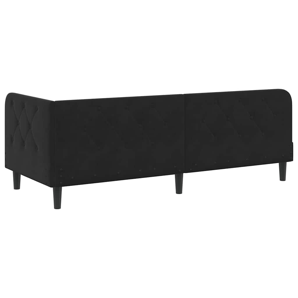 Cornice del letto ad angolo Nero 80 x 200 cm Velluto | homemem39