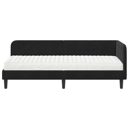 Cornice del letto ad angolo Nero 80 x 200 cm Velluto | homemem39
