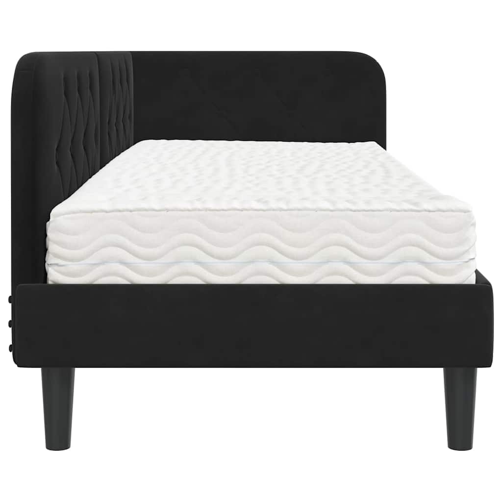 Cornice del letto ad angolo Nero 80 x 200 cm Velluto | homemem39