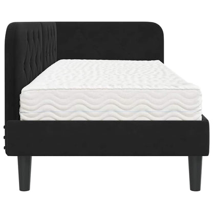 Cornice del letto ad angolo Nero 80 x 200 cm Velluto | homemem39