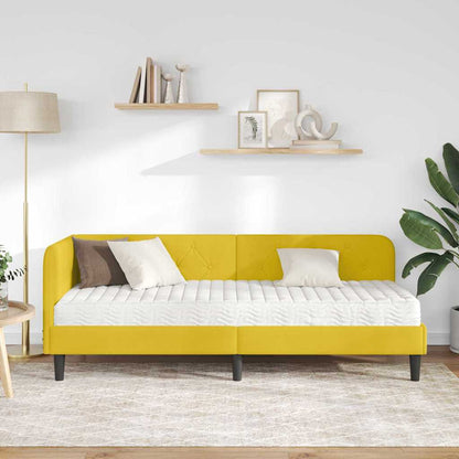 Cornice del letto ad angolo Giallo 80 x 200 cm Velluto | homemem39