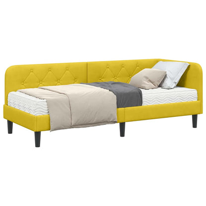 Cornice del letto ad angolo Giallo 80 x 200 cm Velluto | homemem39