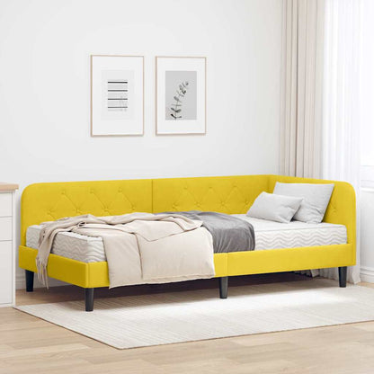 Cornice del letto ad angolo Giallo 90 x 190 cm Velluto | homemem39