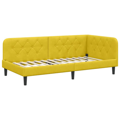 Cornice del letto ad angolo Giallo 90 x 190 cm Velluto | homemem39