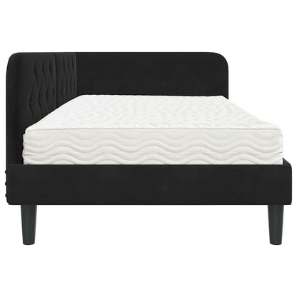Cornice del letto ad angolo Nero 90 x 200 cm Velluto | homemem39