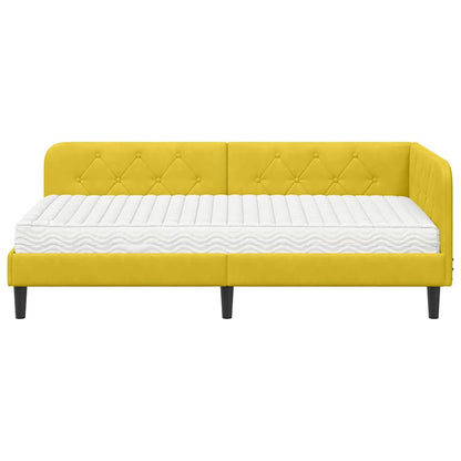 Cornice del letto ad angolo Giallo 90 x 200 cm Velluto | homemem39