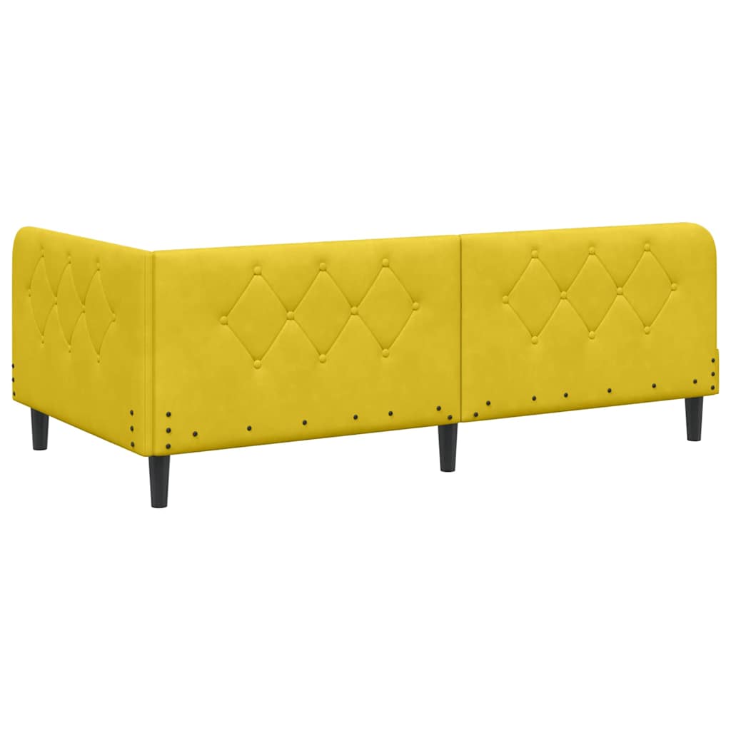 Cornice del letto ad angolo Giallo 100 x 200 cm Velluto | homemem39
