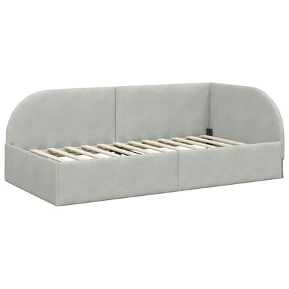 Struttura Letto Angolare con Materasso 2 pcs Grigio chiaro