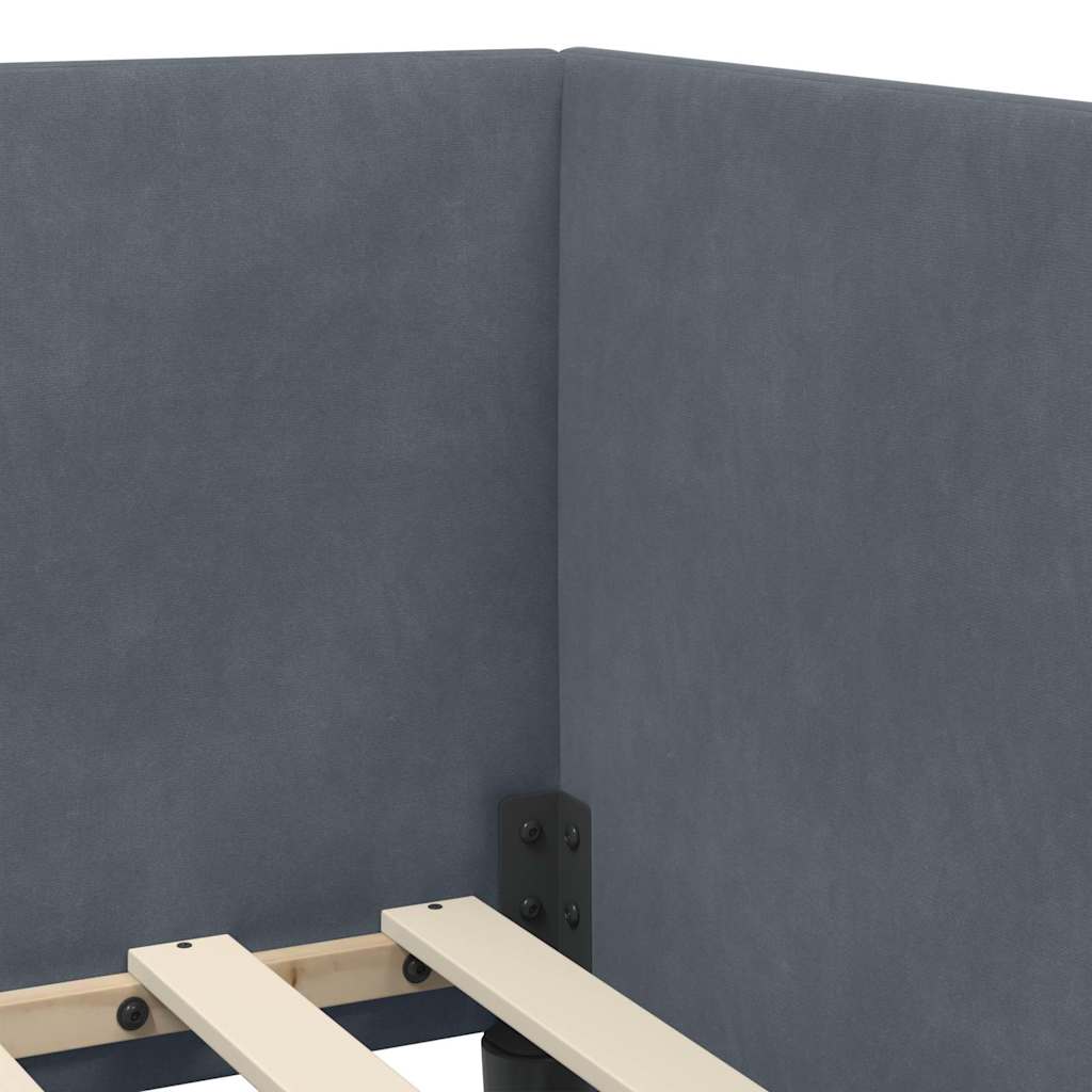 Struttura Letto Angolare con Materasso 2 pz Grigio Scuro | homemem39