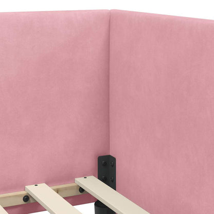 Struttura Letto Angolare con Materasso 2 pz Rosa 80 x 200 cm | homemem39