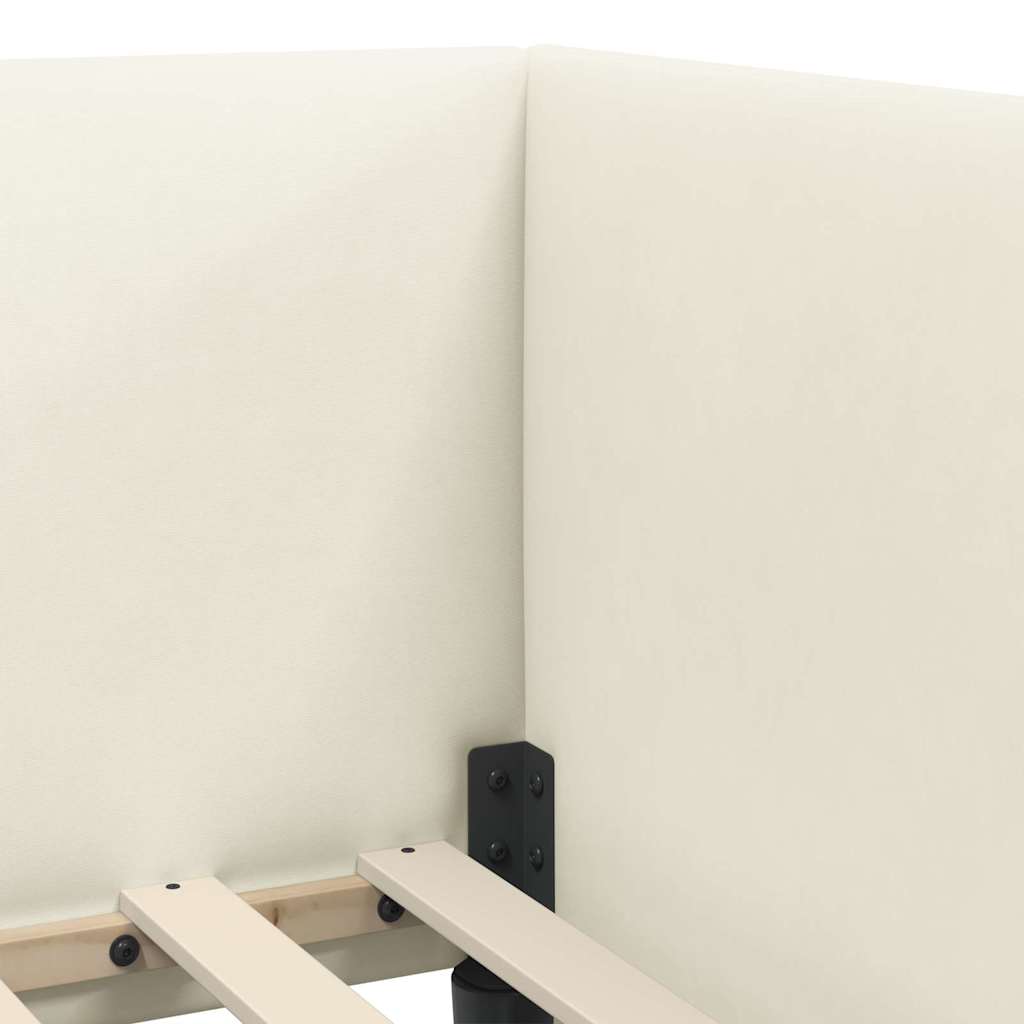 Struttura Letto Angolare con Materasso 2 pcs Crema Velluto