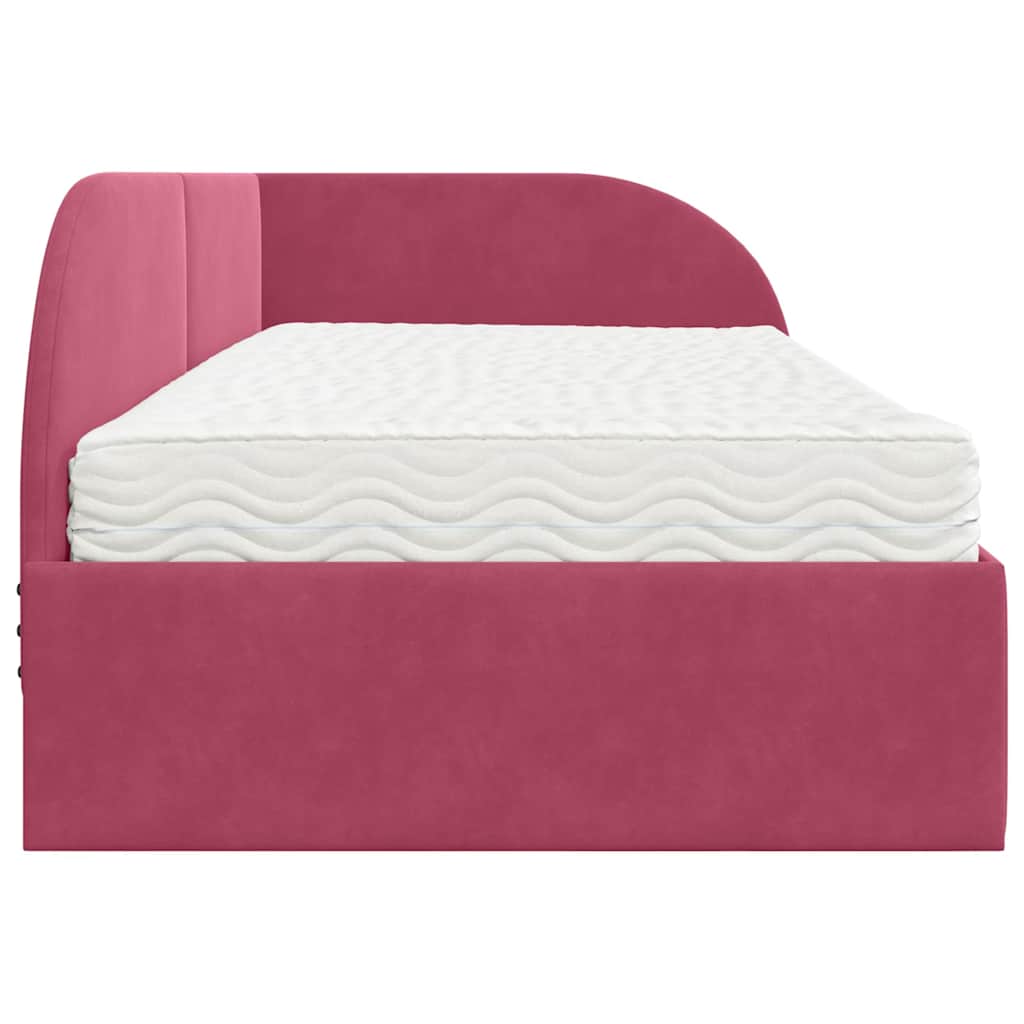 Struttura Letto Angolare con Materasso 2 pcs Verde Velluto
