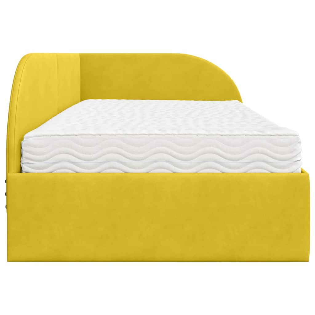 Struttura Letto Angolare con Materasso 2 pcs Giallo Velluto