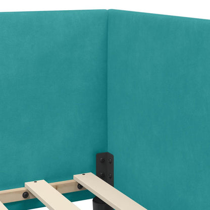Struttura Letto Angolare con Materasso 2 pcs Turchese Velluto | homemem39
