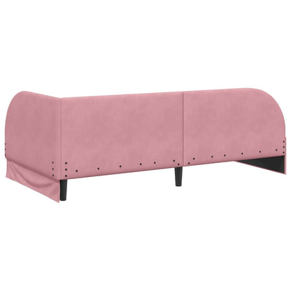 Struttura Letto Angolare con Materasso 2 pcs Rosa Velluto