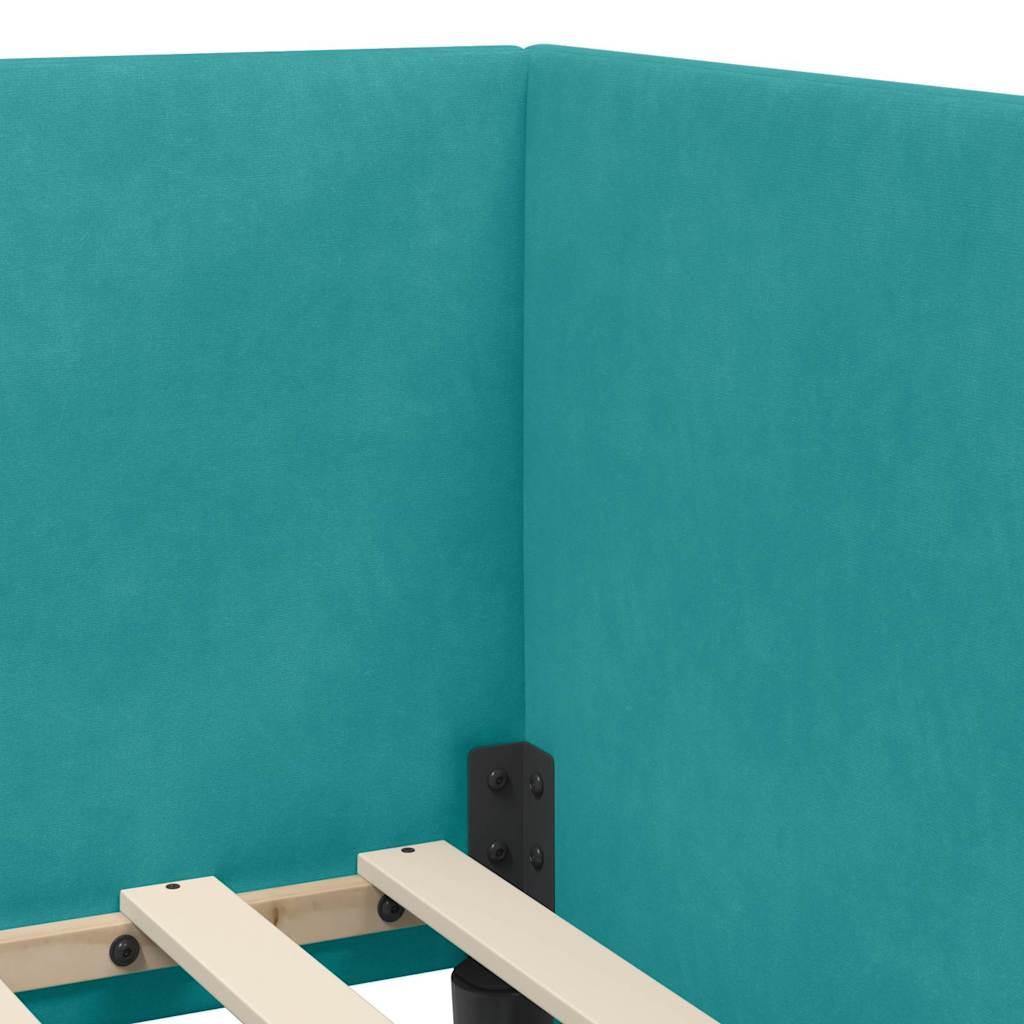 Struttura Letto Angolare con Materasso 2 pcs Turchese Velluto | homemem39