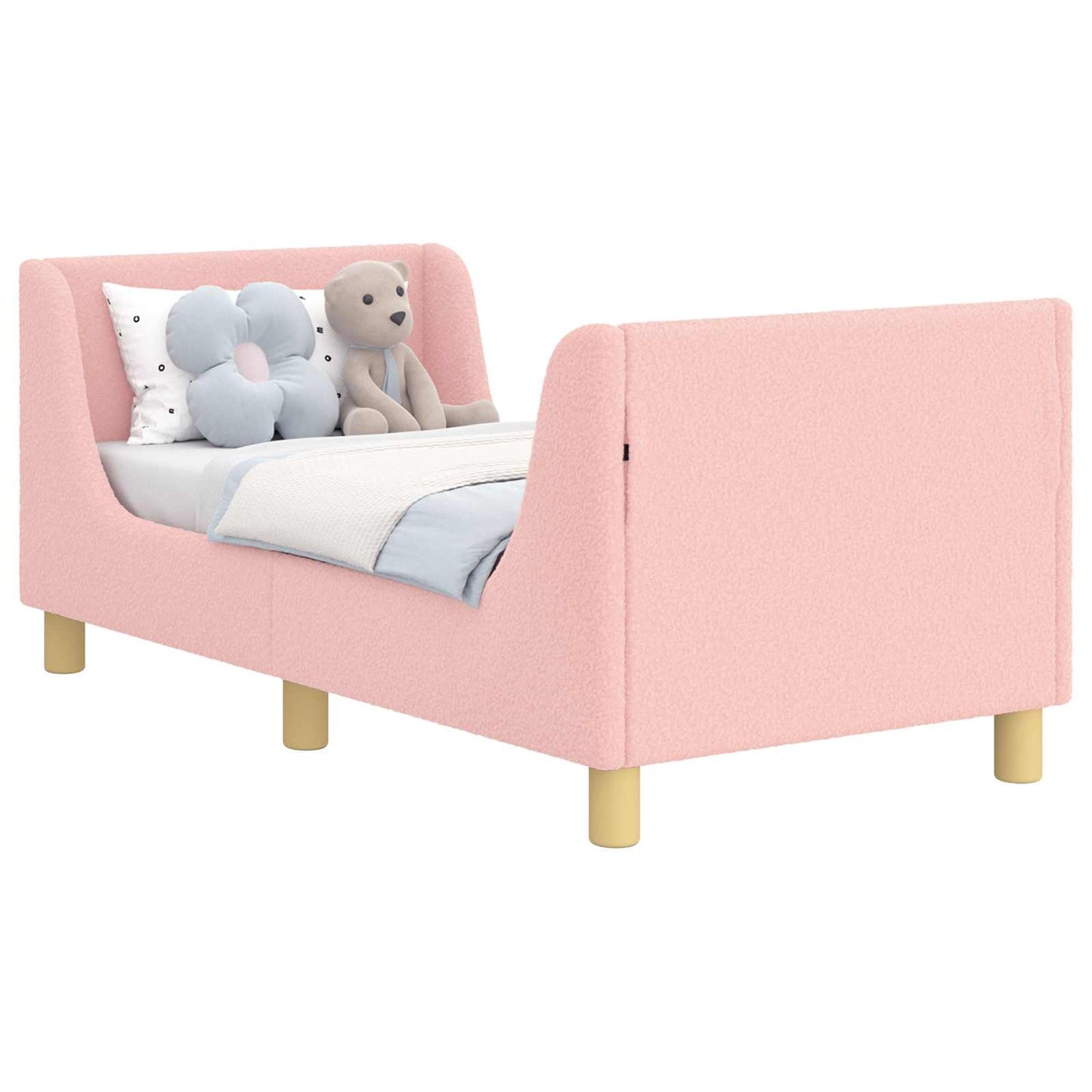 Struttura letto per bambini con testata Rosa 70 x 140 cm Bouclé | homemem39