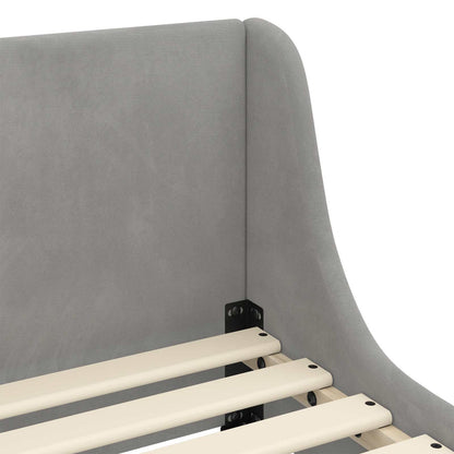 Struttura letto per bambini con testata Grigio Chiaro Velluto
