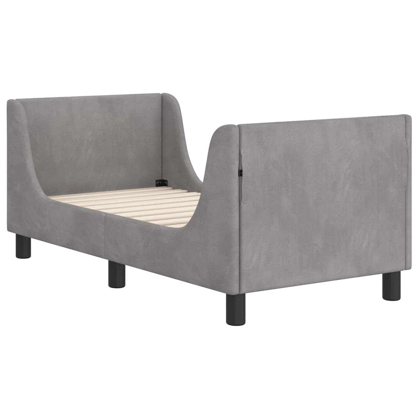 Struttura letto per bambini con testata Grigio Chiaro Velluto